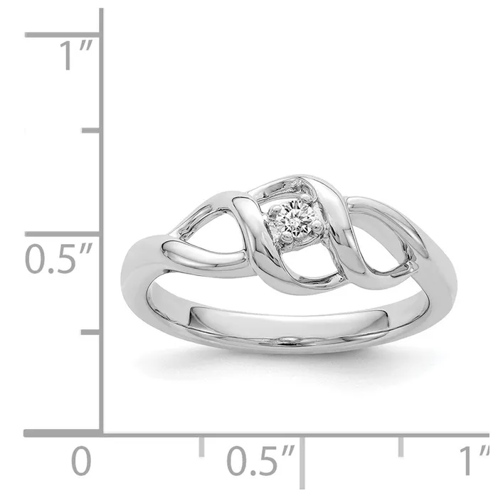 Goldia Sterling Silver Rhodium with White Diamonds Ring Rings