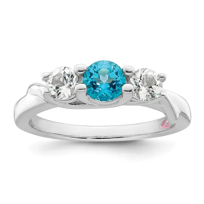 Goldia Survivor Collection Sterling Silver Rhodiumplated White and Blue Swarovski Topaz Joanna Ring Rings Goldia Survivor Collection Sterling Silver Rhodiumplated White and Blue Swarovski Topaz Joanna Ring Rings