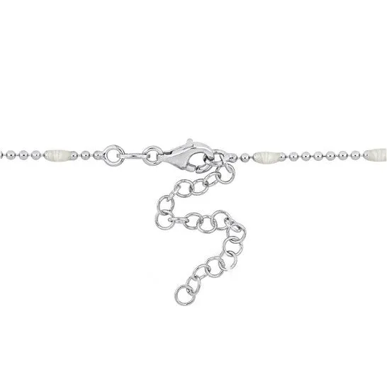 JMS always Bracelets Original Amour White Enamel Station Ball Link Bracelet in Sterling Silver JMS always Bracelets Original Amour White Enamel Station Ball Link Bracelet in Sterling Silver