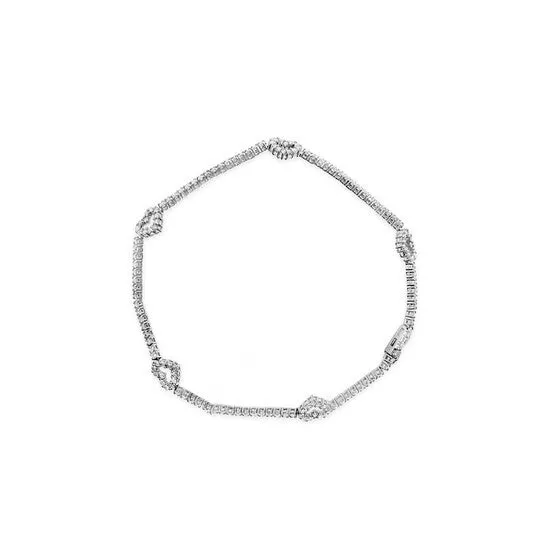 JMS always Bracelets Original Haus of Brilliance 14K White Gold 1 12 Cttw Diamond Heart Station Strand Bracelet HI Color I1I2 Clarity 75 Inches JMS always Bracelets Original Haus of Brilliance 14K White Gold 1 12 Cttw Diamond Heart Station Strand Bracelet HI Color I1I2 Clarity 75 Inches
