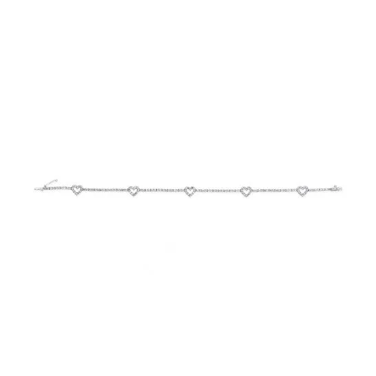 JMS always Bracelets Original Haus of Brilliance 14K White Gold 1 12 Cttw Diamond Heart Station Strand Bracelet HI Color I1I2 Clarity 75 Inches JMS always Bracelets Original Haus of Brilliance 14K White Gold 1 12 Cttw Diamond Heart Station Strand Bracelet HI Color I1I2 Clarity 75 Inches