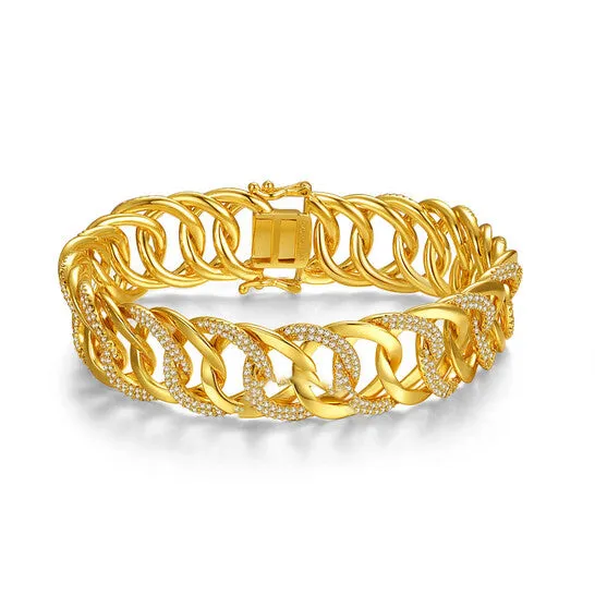 JMS always Bracelets Original Rachel Glauber 14k Yellow Gold Plated with Cubic Zirconia Interlocking Slinky Link Chain Bracelet JMS always Bracelets Original Rachel Glauber 14k Yellow Gold Plated with Cubic Zirconia Interlocking Slinky Link Chain Bracelet