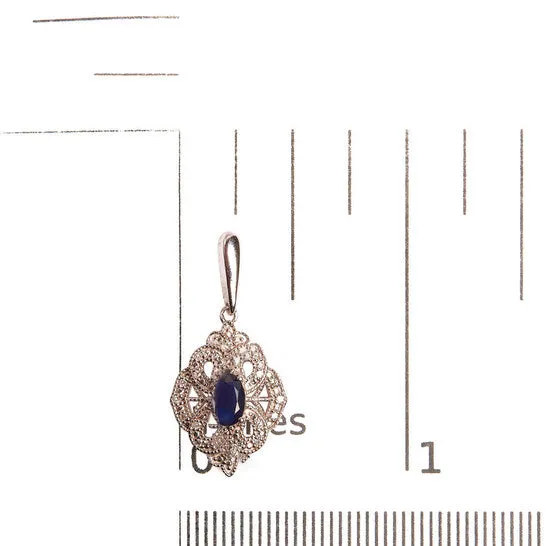 JMS always Earrings Original 925 Sterling Silver 6x4 MM Oval Blue Sapphire and White Diamond Accent Art Deco Style Shield Dangle Earring IJ Color I3 Clarity JMS always Earrings Original 925 Sterling Silver 6x4 MM Oval Blue Sapphire and White Diamond Accent Art Deco Style Shield Dangle Earring IJ Color I3 Clarity