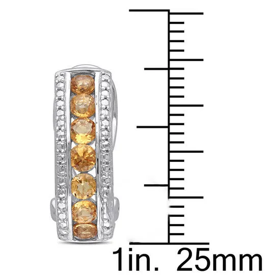 JMS always Earrings Original AMOUR 1 12 CT TGW Citrine Channel Set Earrings In Sterling Silver JMS always Earrings Original AMOUR 1 12 CT TGW Citrine Channel Set Earrings In Sterling Silver
