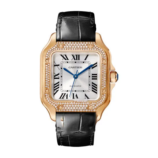 JMS always Earrings Original Cartier Santos De Cartier 18kt Rose Gold Automatic Diamond Silver Dial Mens Watch WJSA0007 JMS always Earrings Original Cartier Santos De Cartier 18kt Rose Gold Automatic Diamond Silver Dial Mens Watch WJSA0007