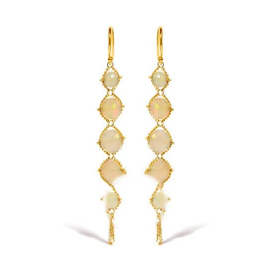 JMS always Earrings Original Haus of Brilliance 18K Yellow Gold Woven Egyptian Opal 2 12 Inch Drop and Dangle Earrings JMS always Earrings Original Haus of Brilliance 18K Yellow Gold Woven Egyptian Opal 2 12 Inch Drop and Dangle Earrings