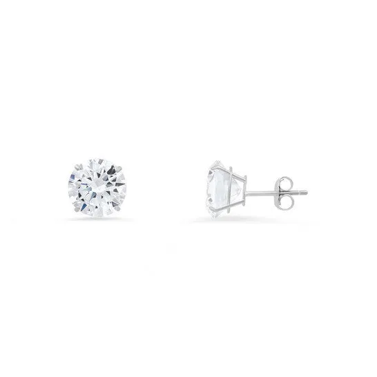 JMS always Earrings Original Kylie Harper 10k White Gold Petite 4mm Roundcut Cubic Zirconia CZ Stud Earrings JMS always Earrings Original Kylie Harper 10k White Gold Petite 4mm Roundcut Cubic Zirconia CZ Stud Earrings