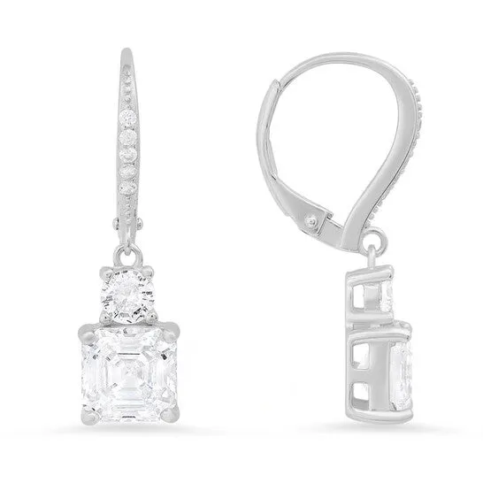 JMS always Earrings Original Kylie Harper Sterling Silver Round Asschercut Cubic Zirconia CZ Leverback Earrings JMS always Earrings Original Kylie Harper Sterling Silver Round Asschercut Cubic Zirconia CZ Leverback Earrings