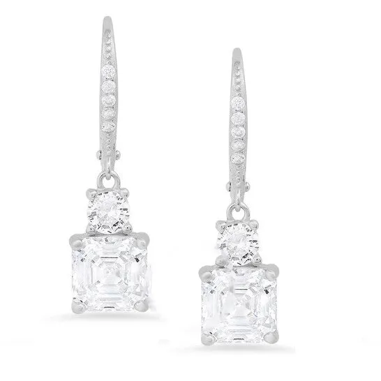 JMS always Earrings Original Kylie Harper Sterling Silver Round Asschercut Cubic Zirconia CZ Leverback Earrings JMS always Earrings Original Kylie Harper Sterling Silver Round Asschercut Cubic Zirconia CZ Leverback Earrings