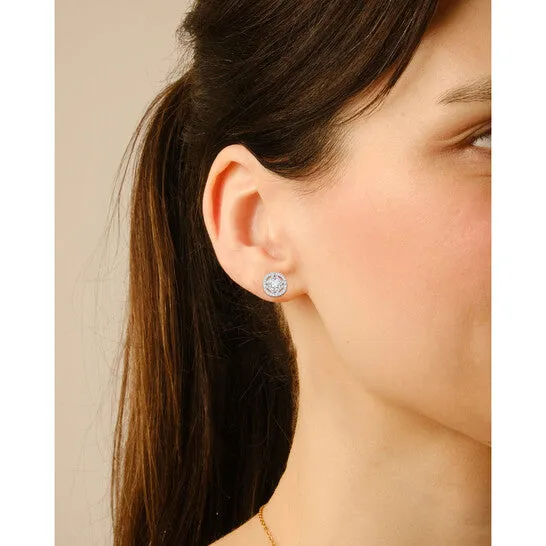 JMS always Earrings Original Kylie Harper Sterling Silver Vintage Cubic Zirconia CZ Halo Stud Earrings JMS always Earrings Original Kylie Harper Sterling Silver Vintage Cubic Zirconia CZ Halo Stud Earrings