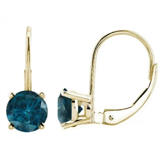 JMS always Earrings Original Maulijewels 060 Carat Natural Blue Diamond Lever Back Earrings Dangle Style Available in 14k Yellow Gold Blue I1I2 JMS always Earrings Original Maulijewels 060 Carat Natural Blue Diamond Lever Back Earrings Dangle Style Available in 14k Yellow Gold Blue I1I2