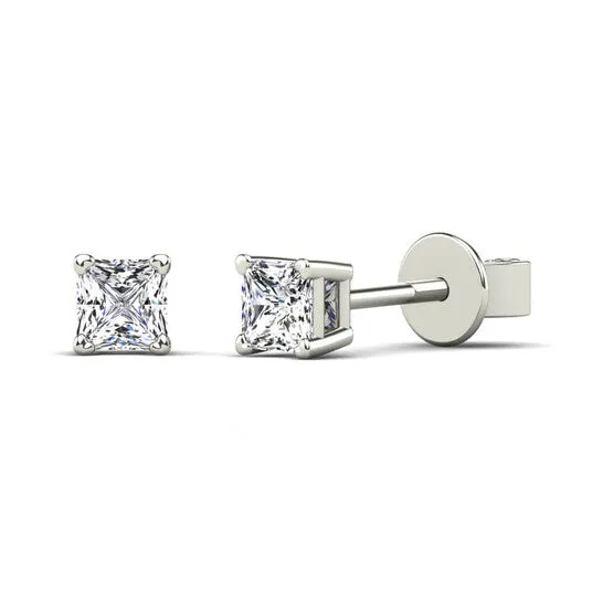 JMS always Earrings Original Maulijewels 16 Carat Princess Cut Natural Diamond HI I2 Stud Earrings For Women In 10K Solid White Gold JMS always Earrings Original Maulijewels 16 Carat Princess Cut Natural Diamond HI I2 Stud Earrings For Women In 10K Solid White Gold