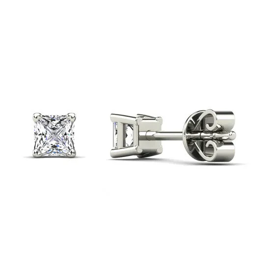 JMS always Earrings Original Maulijewels 16 Carat Princess Cut Natural Diamond HI I2 Stud Earrings For Women In 10K Solid White Gold JMS always Earrings Original Maulijewels 16 Carat Princess Cut Natural Diamond HI I2 Stud Earrings For Women In 10K Solid White Gold