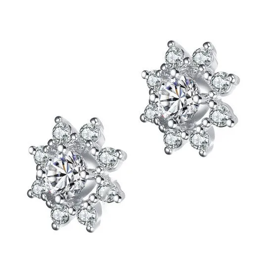 JMS always Earrings Original Megan Walford Sterling Silver Round Cubic Zirconia Halo Stud Earrings JMS always Earrings Original Megan Walford Sterling Silver Round Cubic Zirconia Halo Stud Earrings