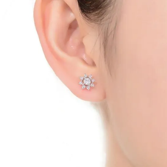 JMS always Earrings Original Megan Walford Sterling Silver Round Cubic Zirconia Halo Stud Earrings JMS always Earrings Original Megan Walford Sterling Silver Round Cubic Zirconia Halo Stud Earrings