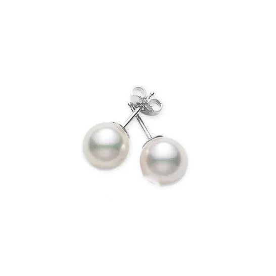 JMS always Earrings Original Mikimoto Akoya Pearl Stud Earrings with 18K White Gold 758mm A Grade JMS always Earrings Original Mikimoto Akoya Pearl Stud Earrings with 18K White Gold 758mm A Grade