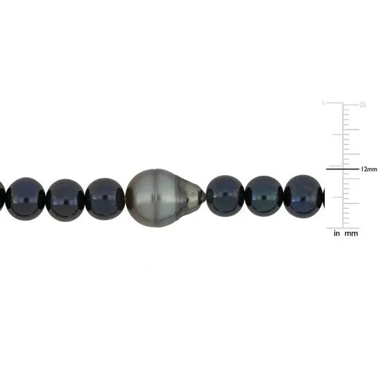 JMS always Necklaces Original AMOUR Mens 859mm Cultured Freshwater Black Pearl 11512mm Tahitian Baroque Black Pearl Necklace Sterling Silver Clasp 20 In JMS always Necklaces Original AMOUR Mens 859mm Cultured Freshwater Black Pearl 11512mm Tahitian Baroque Black Pearl Necklace Sterling Silver Clasp 20 In