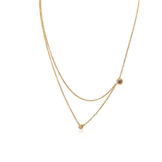 JMS always Necklaces Original Diamanti Per Tutti Fusion Yellow Gold Doublestrand Necklace JMS always Necklaces Original Diamanti Per Tutti Fusion Yellow Gold Doublestrand Necklace