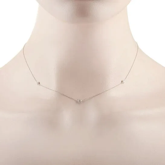 JMS always Necklaces Original LB Exclusive 14K White Gold 015 ct Diamond Necklace JMS always Necklaces Original LB Exclusive 14K White Gold 015 ct Diamond Necklace