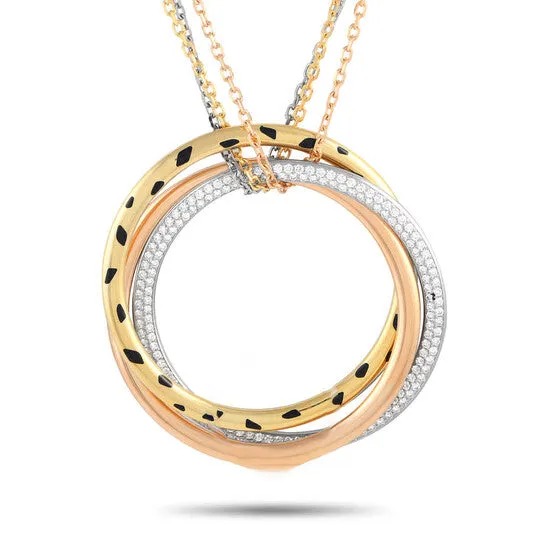 JMS always Necklaces Original PreOwned Cartier Trinity 18K White Rose and Yellow Gold 088ct Diamond Necklace CA04 101023 JMS always Necklaces Original PreOwned Cartier Trinity 18K White Rose and Yellow Gold 088ct Diamond Necklace CA04 101023