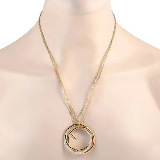 JMS always Necklaces Original PreOwned Cartier Trinity 18K White Rose and Yellow Gold 088ct Diamond Necklace CA04 101023 JMS always Necklaces Original PreOwned Cartier Trinity 18K White Rose and Yellow Gold 088ct Diamond Necklace CA04 101023