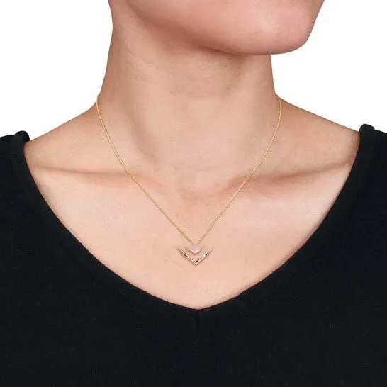 JMS always Original AMOUR 110 CT TW Diamond Cursive Double Heart Necklace In 10K Yellow Gold Necklaces JMS always Original AMOUR 110 CT TW Diamond Cursive Double Heart Necklace In 10K Yellow Gold Necklaces
