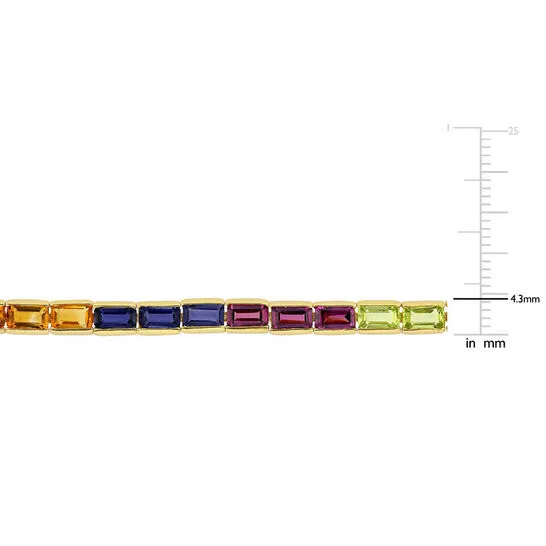 JMS always Original AMOUR 9 110 CT TGW Multigemstone Tennis Bracelet In Yellow Plated Sterling Silver Bracelets JMS always Original AMOUR 9 110 CT TGW Multigemstone Tennis Bracelet In Yellow Plated Sterling Silver Bracelets