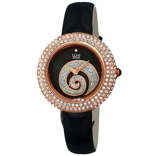 JMS always Original Burgi Swirl Crystal Black Dial Ladies Watch BUR209BKR Watches JMS always Original Burgi Swirl Crystal Black Dial Ladies Watch BUR209BKR Watches