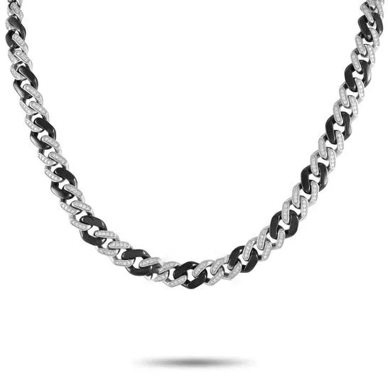 JMS always Original LB Exclusive 18K White Gold 275ct Diamond Black Curb Chain Necklace Necklaces JMS always Original LB Exclusive 18K White Gold 275ct Diamond Black Curb Chain Necklace Necklaces
