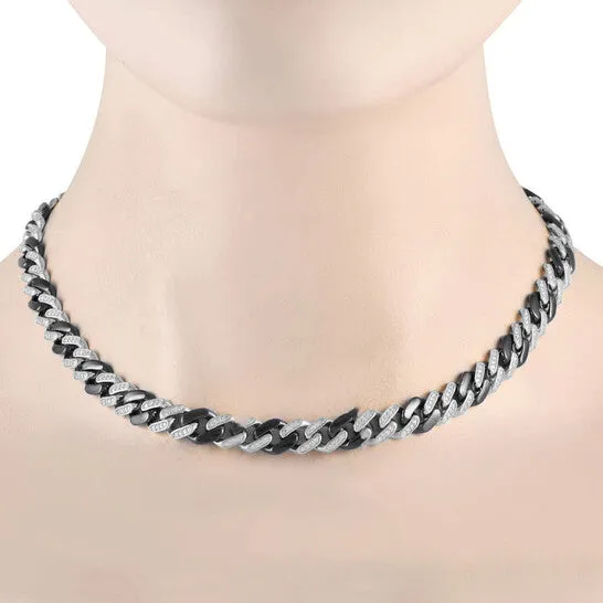 JMS always Original LB Exclusive 18K White Gold 275ct Diamond Black Curb Chain Necklace Necklaces JMS always Original LB Exclusive 18K White Gold 275ct Diamond Black Curb Chain Necklace Necklaces