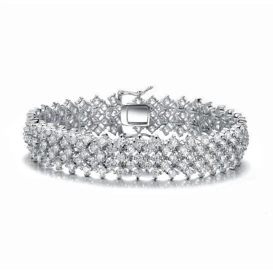 JMS always Original Megan Walford Sterling Silver Cubic Zirconia Bracelet With Rows of Stones Bracelets JMS always Original Megan Walford Sterling Silver Cubic Zirconia Bracelet With Rows of Stones Bracelets