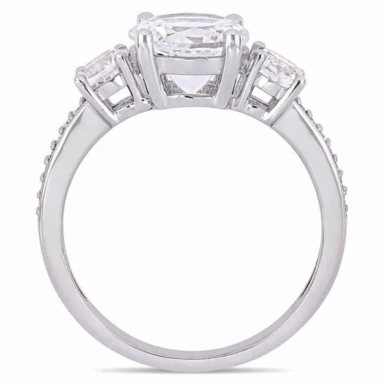 JMS always Rings Original Amour 3 CT TGW Created White Sapphire and Diamond Three Stone Ring in 10k White Gold JMS005000 JMS always Rings Original Amour 3 CT TGW Created White Sapphire and Diamond Three Stone Ring in 10k White Gold JMS005000
