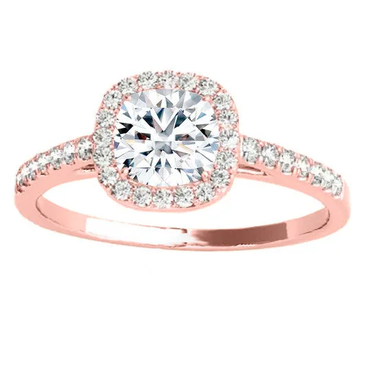 JMS always Rings Original Maulijewels 125 Carat Cushion Cut Halo Diamond Moissanite Engagement Ring In 14K Rose Gold JMS always Rings Original Maulijewels 125 Carat Cushion Cut Halo Diamond Moissanite Engagement Ring In 14K Rose Gold