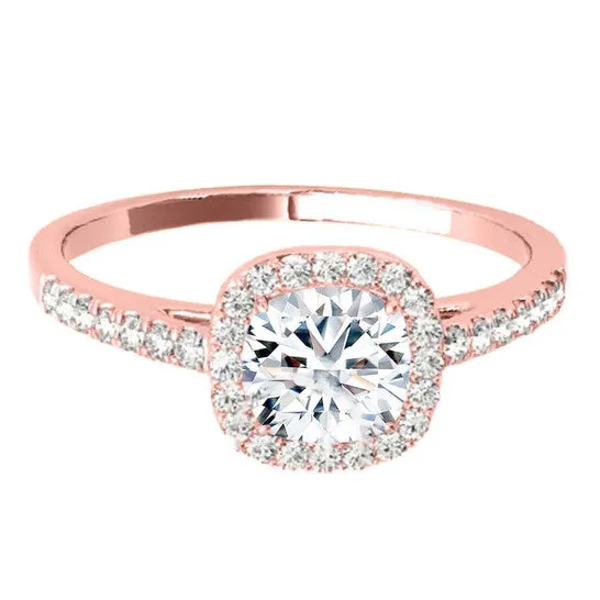 JMS always Rings Original Maulijewels 125 Carat Cushion Cut Halo Diamond Moissanite Engagement Ring In 14K Rose Gold JMS always Rings Original Maulijewels 125 Carat Cushion Cut Halo Diamond Moissanite Engagement Ring In 14K Rose Gold