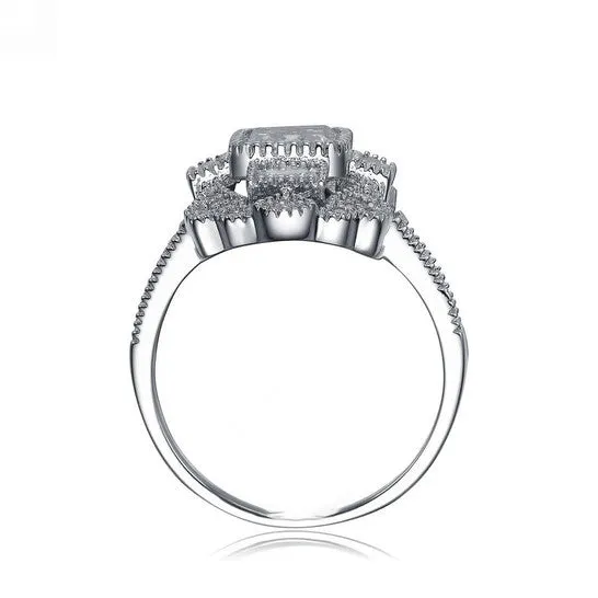 JMS always Rings Original Megan Walford Sterling Silver with Rhodium Plated Cubic Zirconia Coctail Ring JMS always Rings Original Megan Walford Sterling Silver with Rhodium Plated Cubic Zirconia Coctail Ring