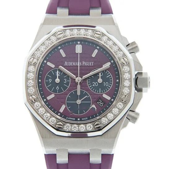 JMS always Watches Original Audemars Piguet Royal Oak Offshore Chronograph Diamond Purple Dial Ladies Watch 26231STZZD075CA01 JMS always Watches Original Audemars Piguet Royal Oak Offshore Chronograph Diamond Purple Dial Ladies Watch 26231STZZD075CA01
