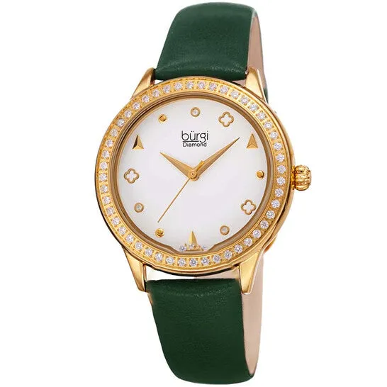 JMS always Watches Original Burgi Diamond White Dial Green Leather Ladies Watch BUR221GN JMS always Watches Original Burgi Diamond White Dial Green Leather Ladies Watch BUR221GN