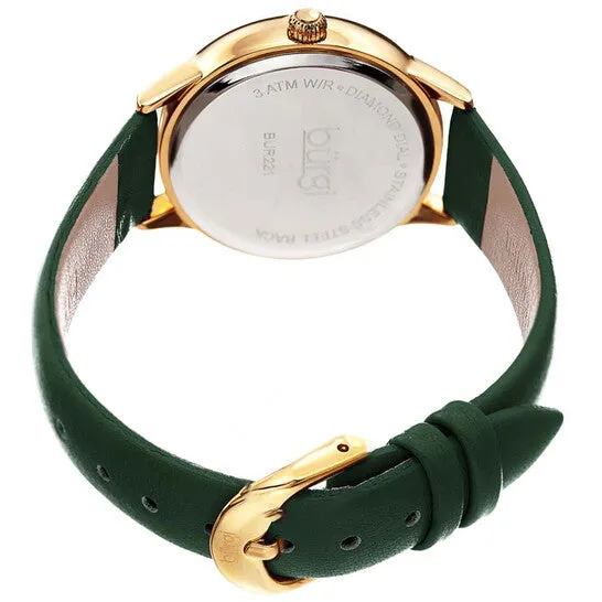 JMS always Watches Original Burgi Diamond White Dial Green Leather Ladies Watch BUR221GN JMS always Watches Original Burgi Diamond White Dial Green Leather Ladies Watch BUR221GN