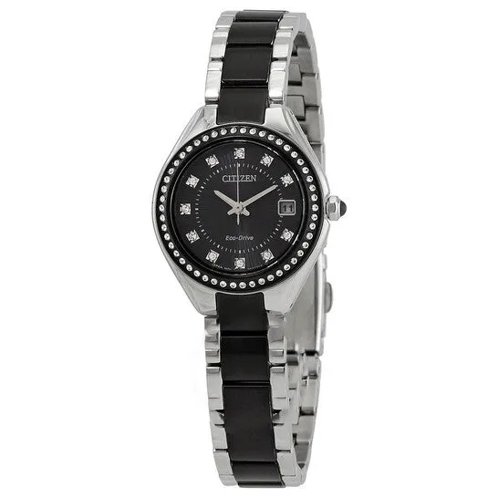 JMS always Watches Original Citizen EcoDrive Crystal Black Dial Ladies Watch EW255888E JMS always Watches Original Citizen EcoDrive Crystal Black Dial Ladies Watch EW255888E