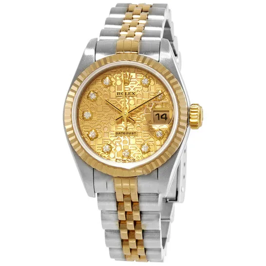 JMS always Watches Original Preowned Rolex Datejust Automatic Chronometer Diamond Champagne Dial Ladies Watch 79173CSJ JMS always Watches Original Preowned Rolex Datejust Automatic Chronometer Diamond Champagne Dial Ladies Watch 79173CSJ