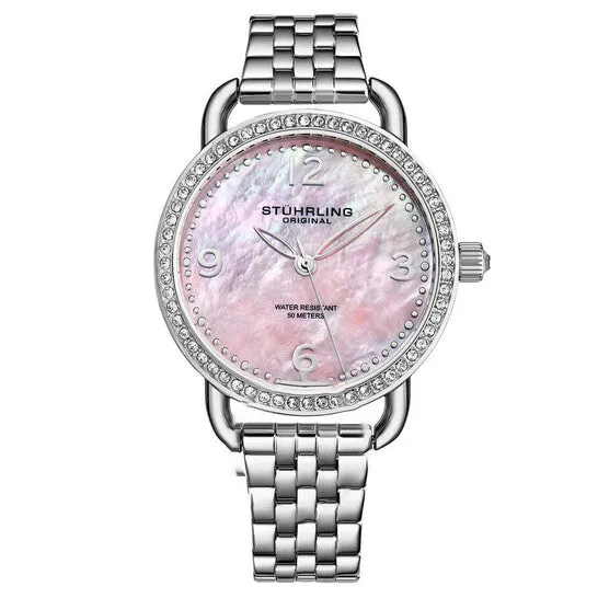 JMS always Watches Original Stuhrling Original Symphony Quartz Pink Dial Ladies Watch M16859