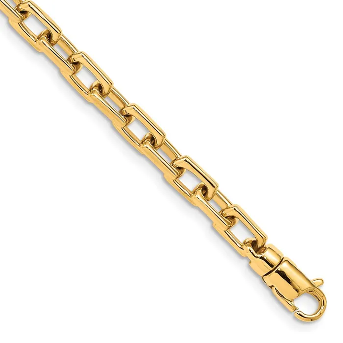 MDS Bracelets Solid 14K Yellow Gold 7 inch 5mm Hand Polished Fancy Link with Lobster Clasp Bracelet MDS Bracelets Solid 14K Yellow Gold 7 inch 5mm Hand Polished Fancy Link with Lobster Clasp Bracelet