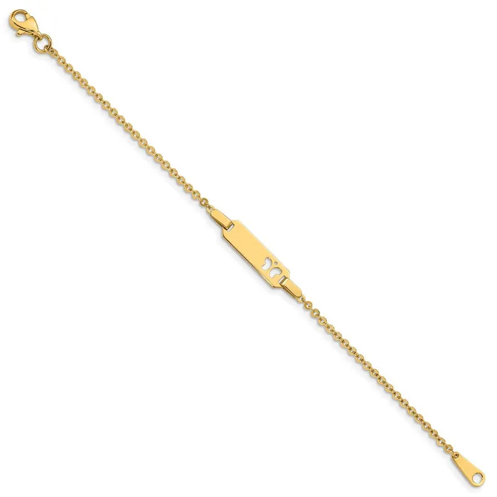 MDS Bracelets Solid 14K Yellow Gold Childrens Butterfly ID Bracelet MDS Bracelets Solid 14K Yellow Gold Childrens Butterfly ID Bracelet