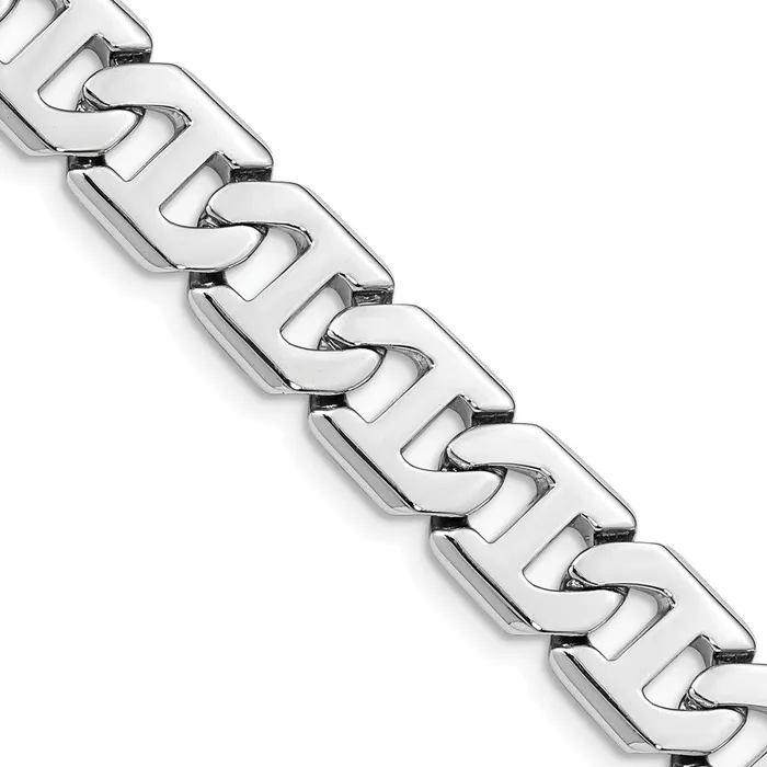 MDS Necklaces Solid 14K White Gold 20 inch 85mm Hand Polished Fancy Link with Box Catch Clasp Chain Necklace MDS Necklaces Solid 14K White Gold 20 inch 85mm Hand Polished Fancy Link with Box Catch Clasp Chain Necklace