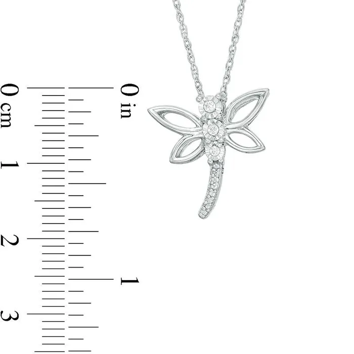 Natural Diamond Accent Dragonfly Pendant in Sterling Silver Goldia Necklaces Natural Diamond Accent Dragonfly Pendant in Sterling Silver Goldia Necklaces
