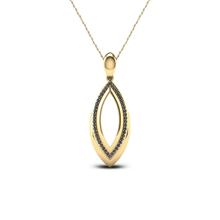 Necklaces 017 CT TW Natural Diamond Open Marquise Pendant in 10K Yellow Gold Goldia Necklaces 017 CT TW Natural Diamond Open Marquise Pendant in 10K Yellow Gold Goldia