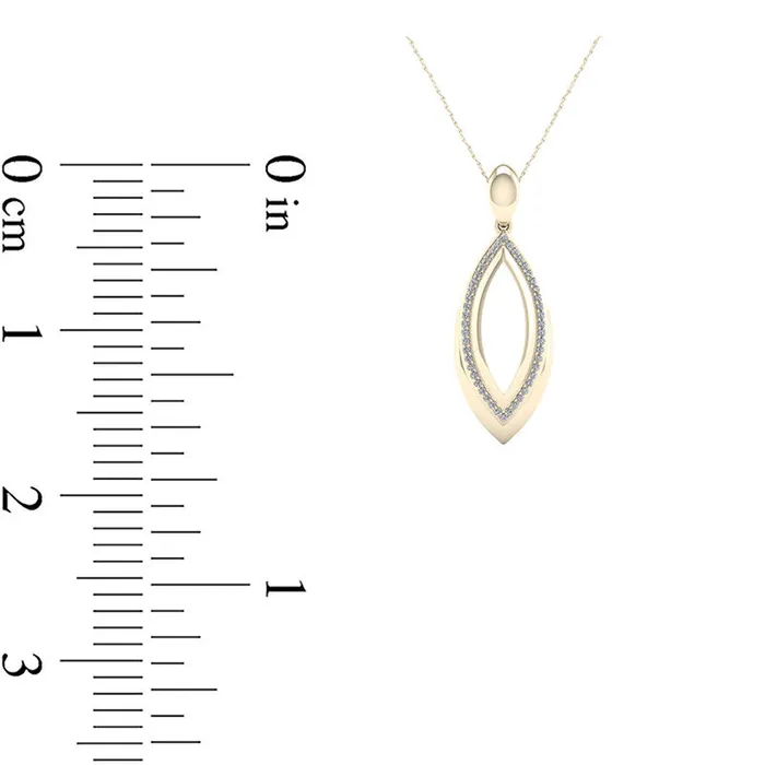 Necklaces 017 CT TW Natural Diamond Open Marquise Pendant in 10K Yellow Gold Goldia Necklaces 017 CT TW Natural Diamond Open Marquise Pendant in 10K Yellow Gold Goldia