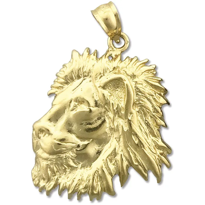 Necklaces 14K Gold Lion Head Pendant Goldia