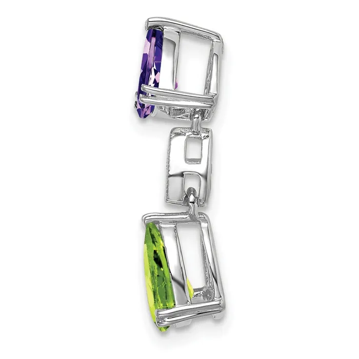 Necklaces 14k White Gold AmethystPeridotReal Diamond Chain Slide Goldia