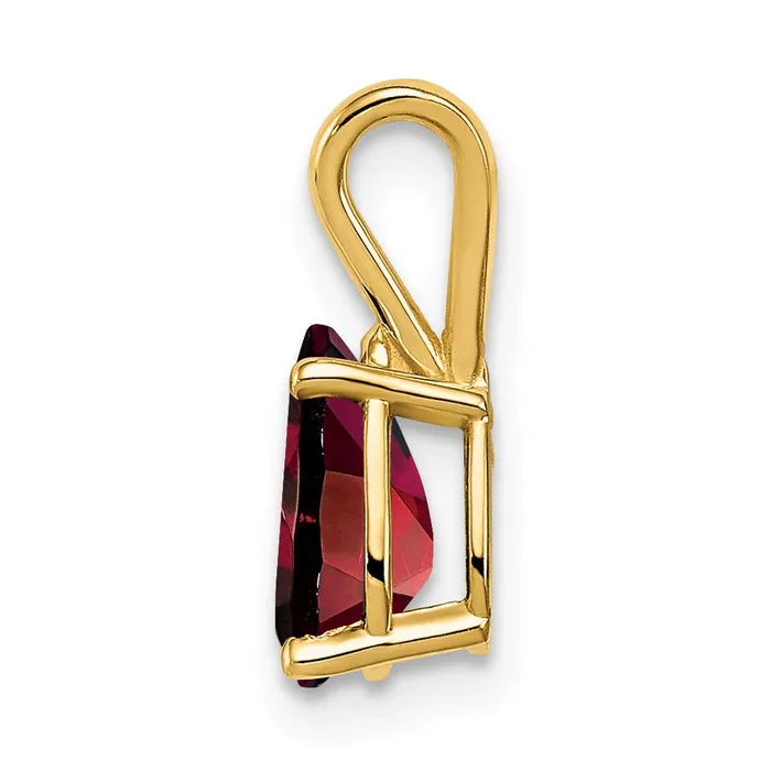 Necklaces 14K Yellow Gold 8x5mm Pear Garnet pendant Goldia